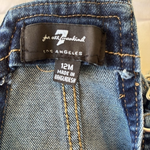 7 For All Mankind Infant Girls Denim Overall Dress Size 12M - Picture 11 of 12